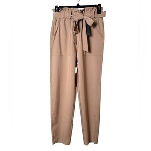 Chic Tan Paperbag Waist Pants